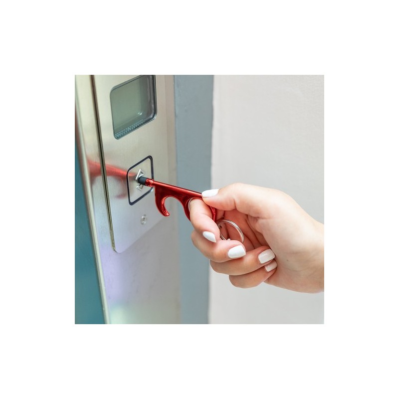 Porte-Clés Anticontact Personnalisé Éco-responsable - Cimak Couleurs : rouge personnalisation sur mesure