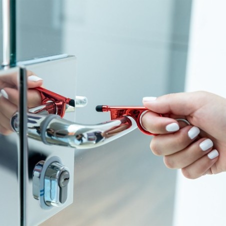 Porte-Clés Anticontact Personnalisé Éco-responsable - Cimak Couleurs : rouge personnalisation rapide en France