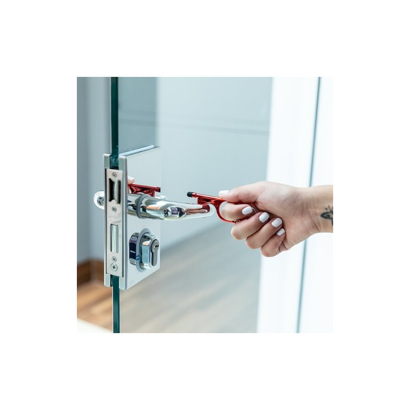 Porte-Clés Anticontact Personnalisé Éco-responsable - Cimak Couleurs : rouge impression logo haute qualité