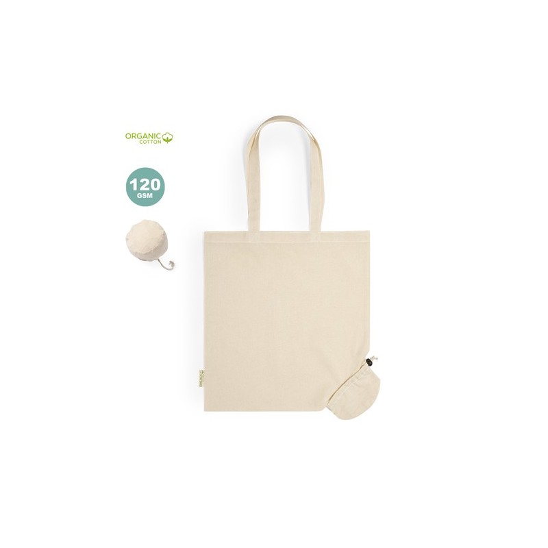 Sac Éco-Responsable Pliable Personnalisé en Coton Bio - Nepax Matières : coton organique Couleurs : naturel personnalisable avec