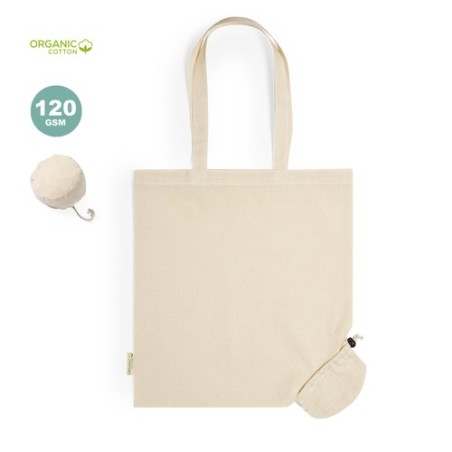 Sac Éco-Responsable Pliable Personnalisé en Coton Bio - Nepax Matières : coton organique Couleurs : naturel personnalisable avec