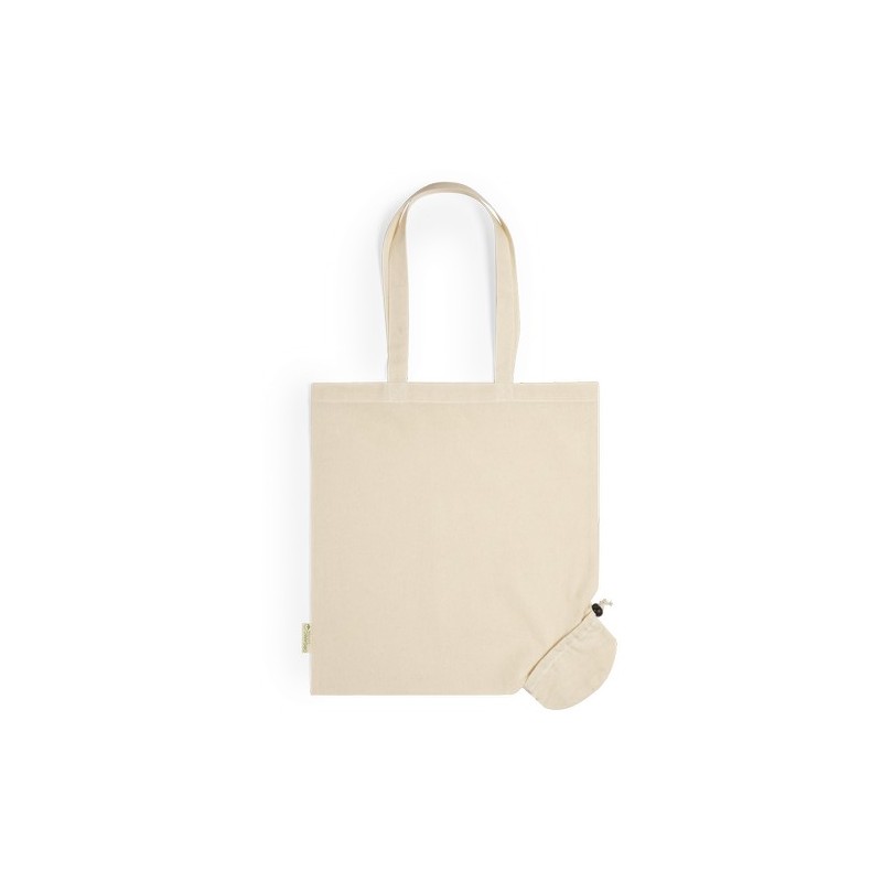 Sac Éco-Responsable Pliable Personnalisé en Coton Bio - Nepax Matières : coton organique Couleurs : naturel impression haute déf