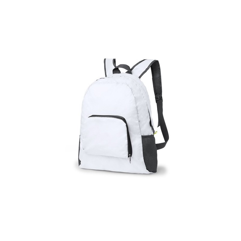 Sac à Dos Pliable Personnalisé Éco-responsable Idéal pour Loisirs Mendy Matières : ripstop Couleurs : blanc