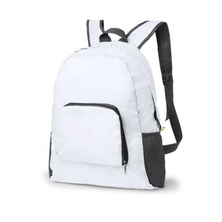 Sac à Dos Pliable Personnalisé Éco-responsable Idéal pour Loisirs Mendy Matières : ripstop Couleurs : blanc