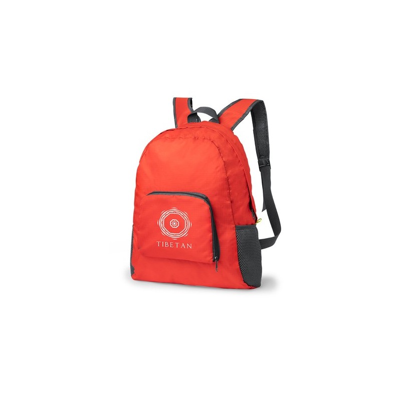 Sac à Dos Pliable Personnalisé Éco-responsable Idéal pour Loisirs Mendy Matières : ripstop Couleurs : blanc personnalisable avec