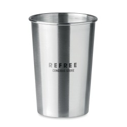Gobelet publicitaire en acier inox 350ml BONGO Matières : acier inoxydable Couleurs : argenté mat cadeau entreprise pas cher