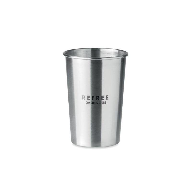Gobelet publicitaire en acier inox 350ml BONGO Matières : acier inoxydable Couleurs : argenté mat cadeau entreprise pas cher
