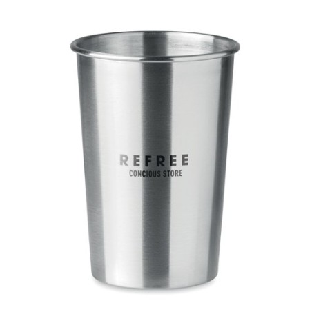 Gobelet publicitaire en acier inox 350ml BONGO Matières : acier inoxydable Couleurs : argenté mat cadeau entreprise pas cher