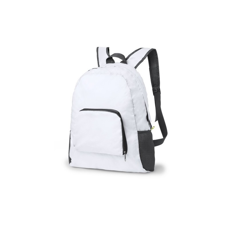 Sac à Dos Pliable Personnalisé Éco-responsable Idéal pour Loisirs Mendy Matières : ripstop Couleurs : blanc cadeau entreprise pa