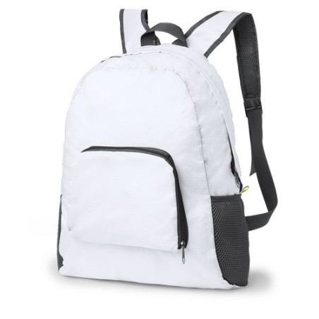 Sac à Dos Pliable Personnalisé Éco-responsable Idéal pour Loisirs Mendy Matières : ripstop Couleurs : blanc cadeau entreprise pa
