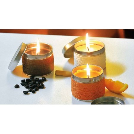 Bougie aromatique personnalisée à la cire naturelle - Cadeau idéal Shiva Matières : métal Couleurs : beige objet publicitaire ro