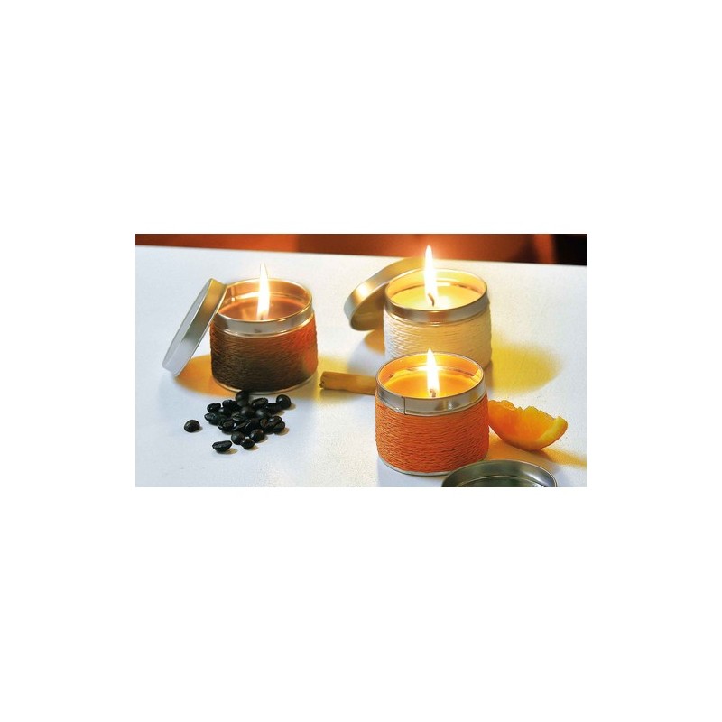 Bougie aromatique personnalisée à la cire naturelle - Cadeau idéal Shiva Matières : métal Couleurs : marron impression logo haut