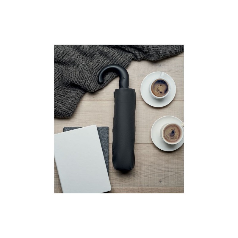 Parapluie pliable personnalisé de 23 pouces chic CANOVA Matières : PET Couleurs : noir goodies publicitaire événementiel