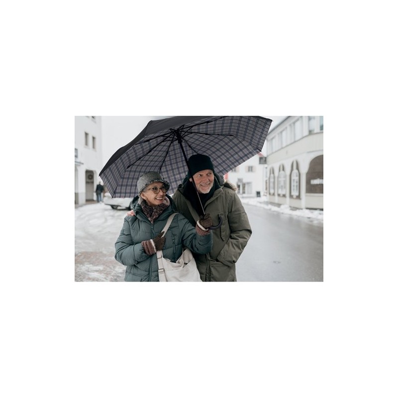Parapluie pliable personnalisé de 23 pouces chic CANOVA Matières : PET Couleurs : noir marquage laser ultra précis