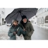 Parapluie pliable personnalisé de 23 pouces chic CANOVA Matières : PET Couleurs : noir marquage laser ultra précis