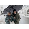 Parapluie pliable personnalisé de 23 pouces chic CANOVA Matières : PET Couleurs : noir objet promotionnel éco-responsable