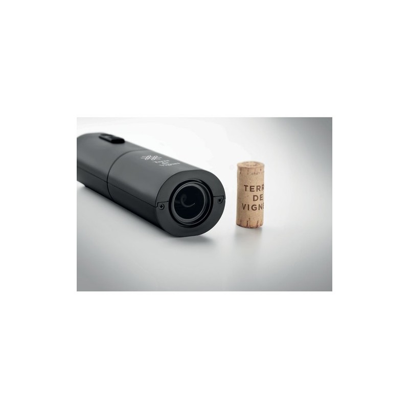Ouvre-bouteille électrique personnalisé pas cher - VINO Matières : ABS Couleurs : noir personnalisable avec votre logo