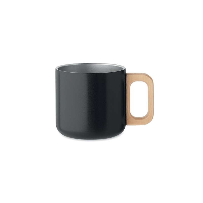 Mug Éco-responsable Double Paroi 350 ml en Acier Inoxydable Personnalisé ACERO Couleurs : noir Matières : acier inoxydable recyc