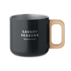 Mug Éco-responsable Double Paroi 350 ml en Acier Inoxydable Personnalisé ACERO Couleurs : noir Matières : acier inoxydable recyc