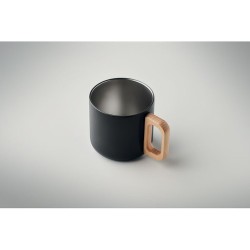 Mug Éco-responsable Double Paroi 350 ml en Acier Inoxydable Personnalisé ACERO Couleurs : noir Matières : acier inoxydable recyc