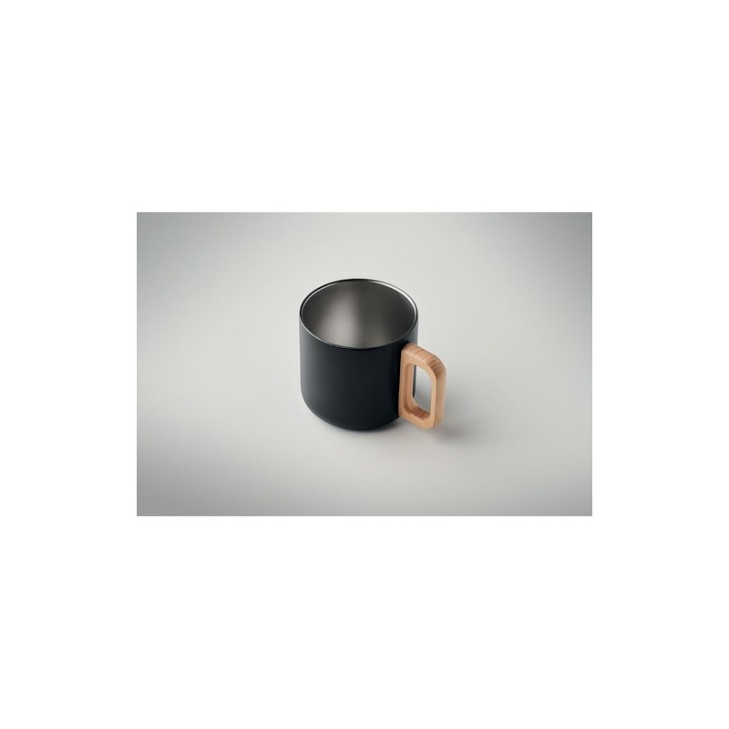 Mug Éco-responsable Double Paroi 350 ml en Acier Inoxydable Personnalisé ACERO Couleurs : noir Matières : acier inoxydable recyc