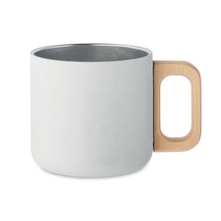 Mug Éco-responsable Double Paroi 350 ml en Acier Inoxydable Personnalisé ACERO Couleurs : blanc Matières : acier inoxydable recy