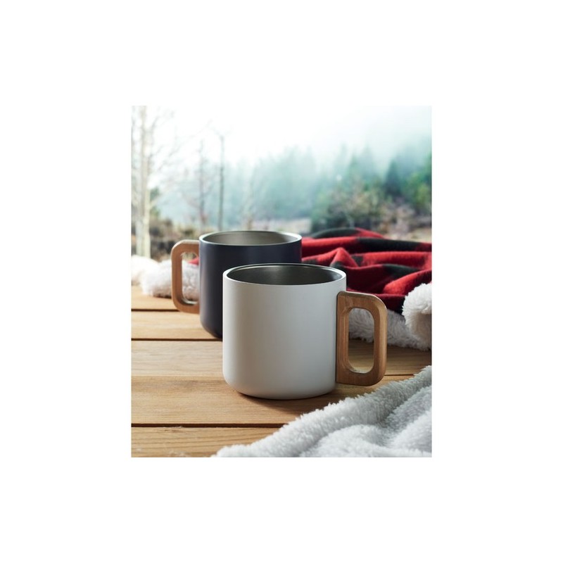 Mug Éco-responsable Double Paroi 350 ml en Acier Inoxydable Personnalisé ACERO Couleurs : blanc Matières : acier inoxydable recy