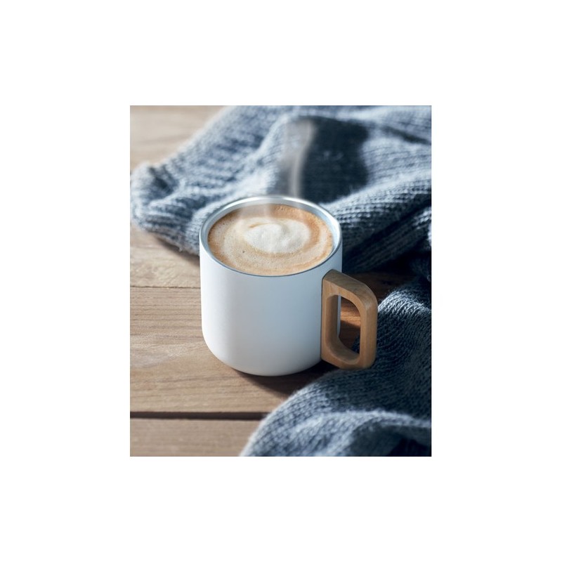 Mug Éco-responsable Double Paroi 350 ml en Acier Inoxydable Personnalisé ACERO Couleurs : blanc Matières : acier inoxydable recy
