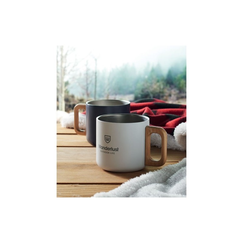 Mug Éco-responsable Double Paroi 350 ml en Acier Inoxydable Personnalisé ACERO Couleurs : blanc Matières : acier inoxydable recy