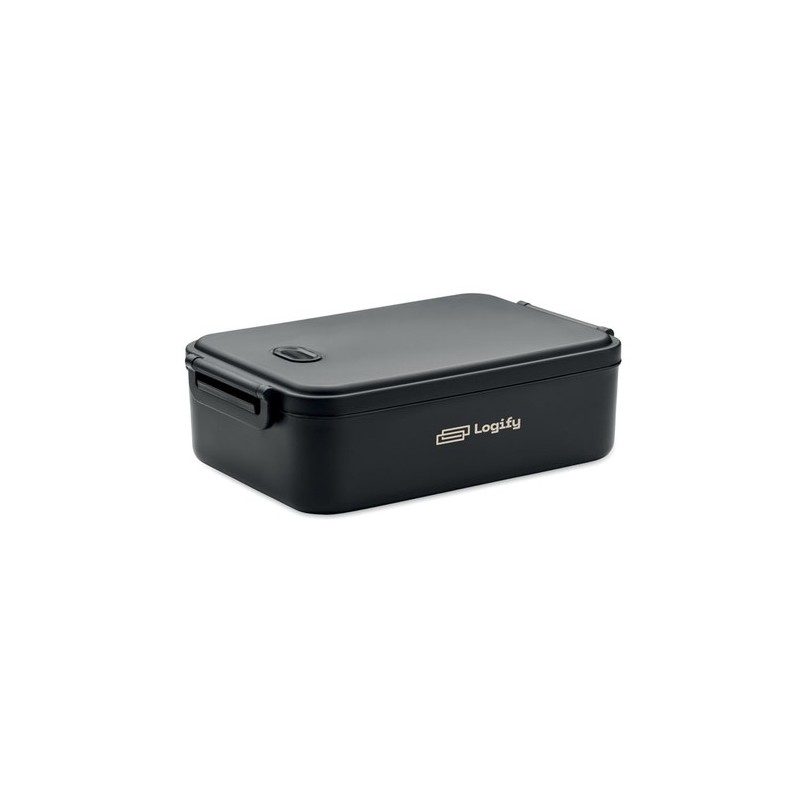 Lunch box  et pratique 2200 ml personnalisée INDUSMAX Matières : polypropylène (PP) Couleurs : noir goodies publicitaire événeme