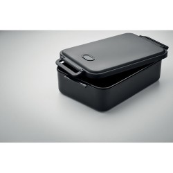 Lunch box  et pratique 2200 ml personnalisée INDUSMAX Matières : polypropylène (PP) Couleurs : noir marquage laser ultra précis
