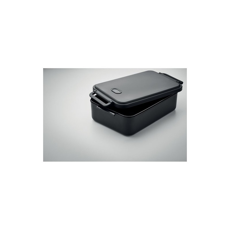 Lunch box  et pratique 2200 ml personnalisée INDUSMAX Matières : polypropylène (PP) Couleurs : noir marquage laser ultra précis