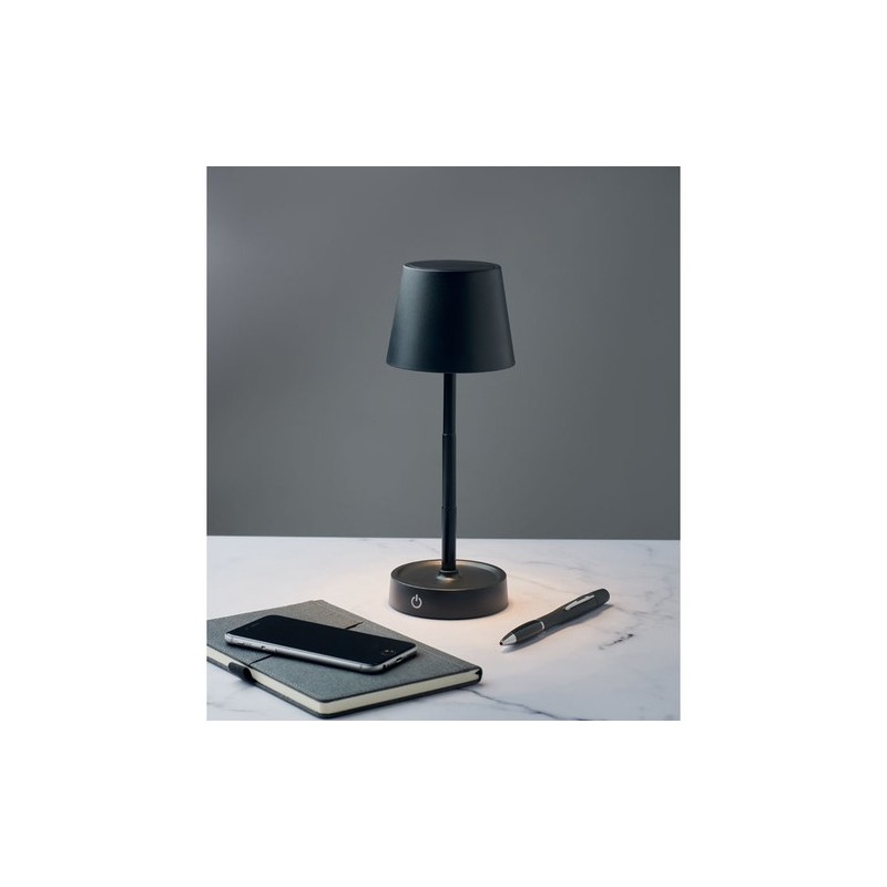 Lampe de table rechargeable élégante personnalisée TAPLAMB Matières : ABS Couleurs : noir goodies personnalisé en stock