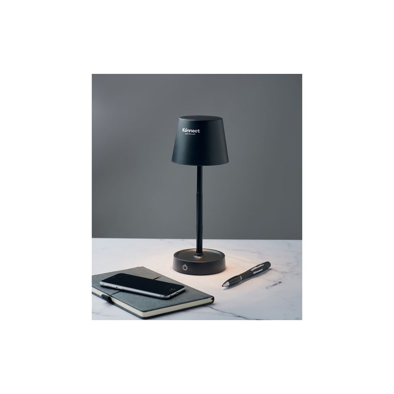 Lampe de table rechargeable élégante personnalisée TAPLAMB Matières : ABS Couleurs : noir personnalisable avec votre logo