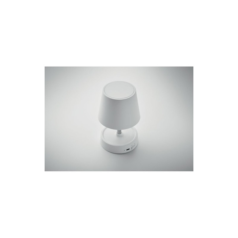 Lampe de table rechargeable élégante personnalisée TAPLAMB Matières : ABS Couleurs : blanc marquage laser ultra précis