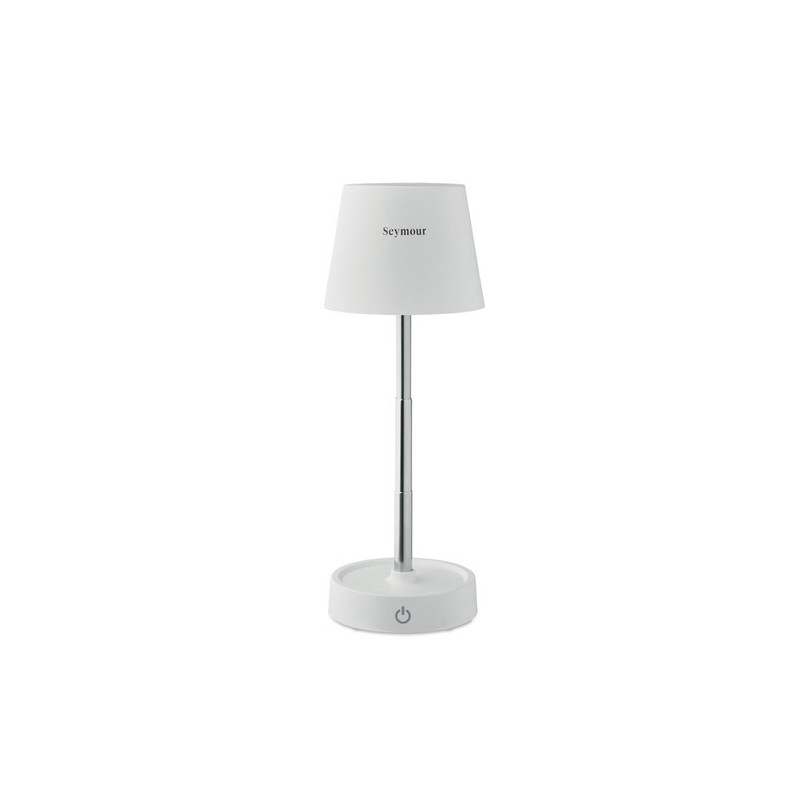 Lampe de table rechargeable élégante personnalisée TAPLAMB Matières : ABS Couleurs : blanc accessoire événementiel unique