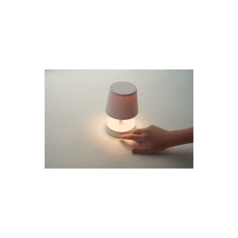 Lampe de table rechargeable élégante personnalisée TAPLAMB Matières : ABS Couleurs : blanc objet publicitaire robuste
