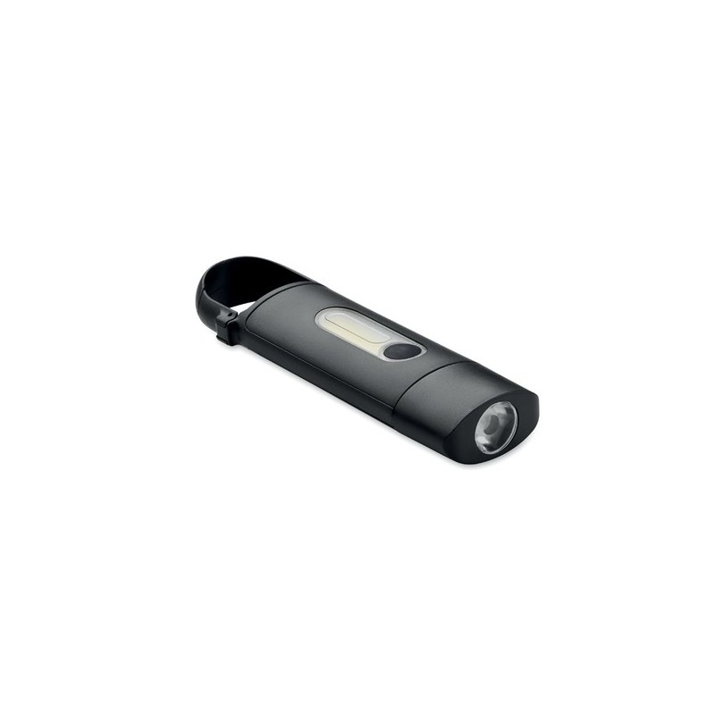 Lampe de Poche Pratique Personnalisée COB BLUZ Matières : ABS Couleurs : noir