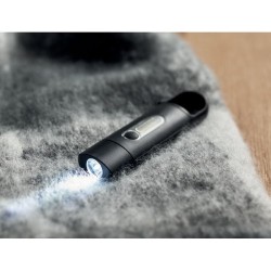 Lampe de Poche Pratique Personnalisée COB BLUZ Matières : ABS Couleurs : noir goodies publicitaire événementiel