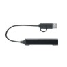 Hub USB Éco-responsable 4 ports 19 cm Pratique Personnalisé CURRENT Matières : aluminium recyclé  Couleurs : noir personnalisabl