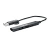 Hub USB Éco-responsable 4 ports 19 cm Pratique Personnalisé CURRENT Matières : aluminium recyclé  Couleurs : noir cadeau entrepr