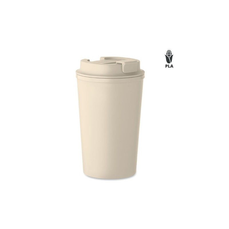 Gobelet Incassable Double Paroi 350 ml Personnalisé BEIBAKU Matières : PET Couleurs : beige