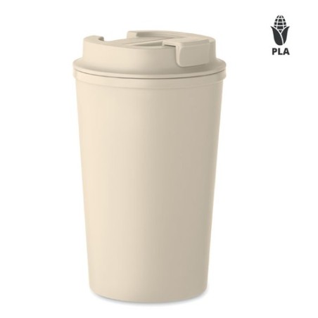 Gobelet Incassable Double Paroi 350 ml Personnalisé BEIBAKU Matières : PET Couleurs : beige