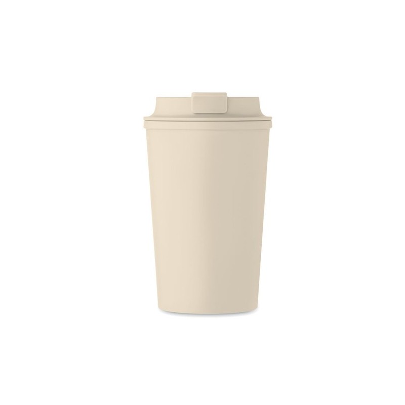 Gobelet Incassable Double Paroi 350 ml Personnalisé BEIBAKU Matières : PET Couleurs : beige marquage laser ultra précis