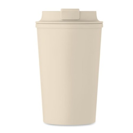 Gobelet Incassable Double Paroi 350 ml Personnalisé BEIBAKU Matières : PET Couleurs : beige marquage laser ultra précis