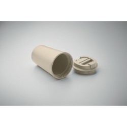 Gobelet Incassable Double Paroi 350 ml Personnalisé BEIBAKU Matières : PET Couleurs : beige marquage couleur éclatante