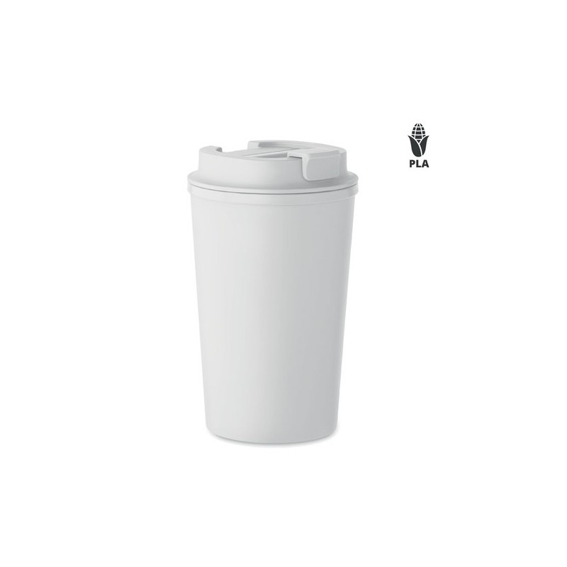 Gobelet Incassable Double Paroi 350 ml Personnalisé BEIBAKU Matières : PET Couleurs : blanc goodies publicitaire événementiel