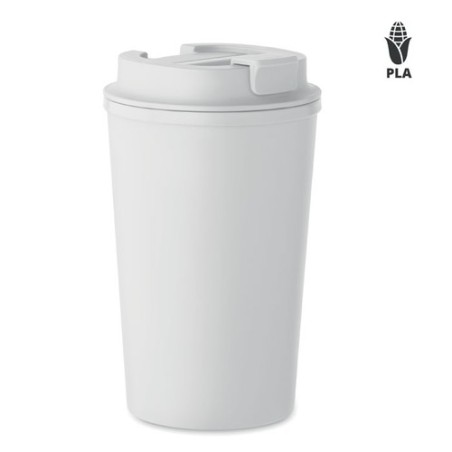 Gobelet Incassable Double Paroi 350 ml Personnalisé BEIBAKU Matières : PET Couleurs : blanc goodies publicitaire événementiel