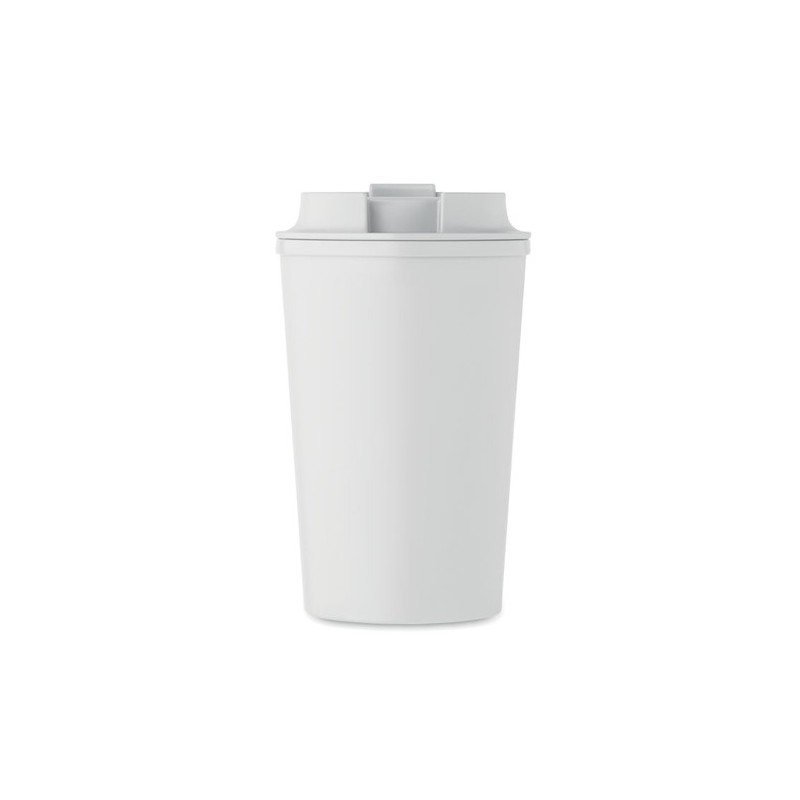 Gobelet Incassable Double Paroi 350 ml Personnalisé BEIBAKU Matières : PET Couleurs : blanc personnalisation rapide en France