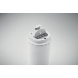 Gobelet Incassable Double Paroi 350 ml Personnalisé BEIBAKU Matières : PET Couleurs : blanc personnalisation sur mesure